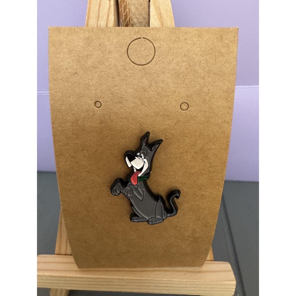 Cartoon Dog Enamel Lapel Pin Gray Black Green Collar Rubber Back Badge Cute